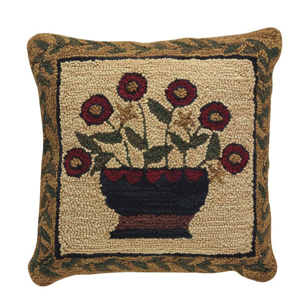 FLOWER BASKET HOOK PILLOW 18" COVER