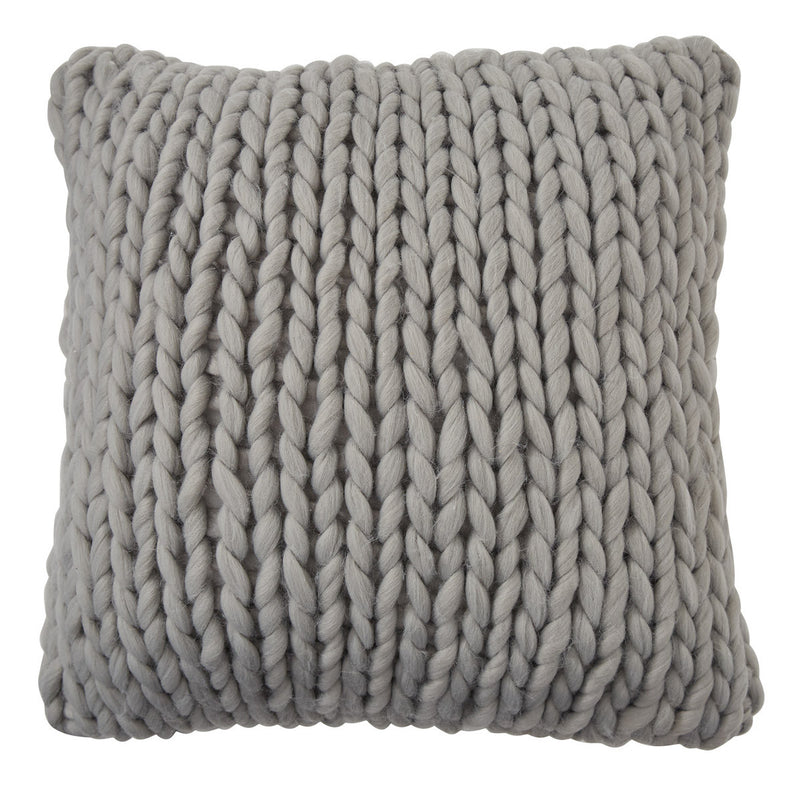 CHUNKY KNIT PILLOW COVER 18" - FOG