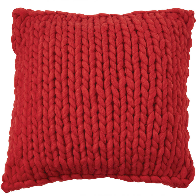 CHUNKY KNIT PILLOW COVER 18" - RED