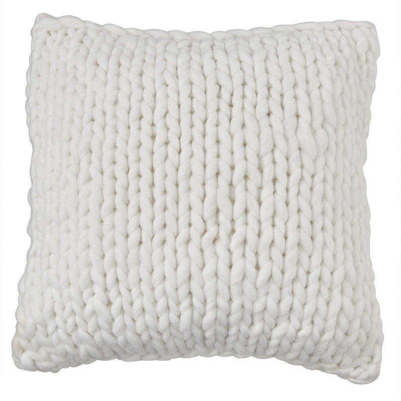 CHUNKY KNIT PILLOW COVER 18" - WHITE