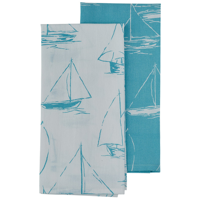 SAILBOATS 2 TOWEL SET - SKY