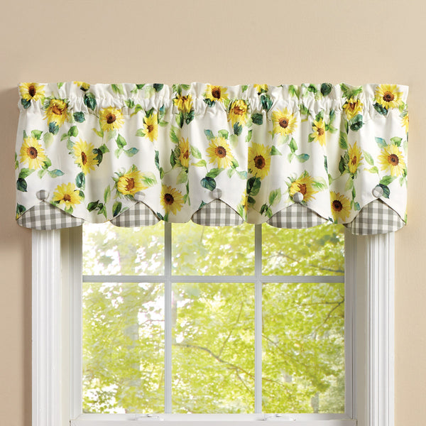 FOLLOW THE SUN LINED SCALLOPED VALANCE 15" L