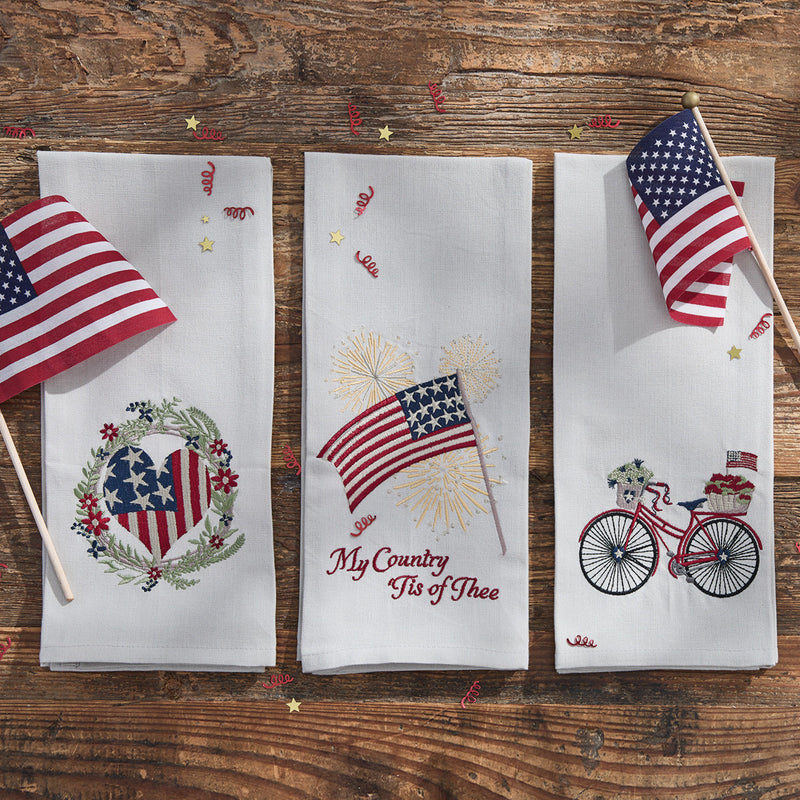 BICYCLE WITH FLAG DISHTOWEL