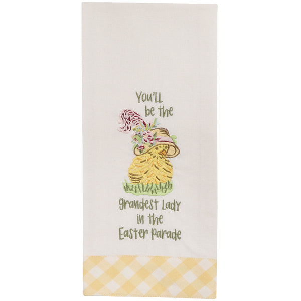 EASTER PARADE EMBROIDERED DISHTOWEL