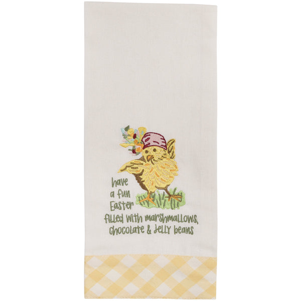 HAVE A FUN EASTER EMBROIDERED DISHTOWEL