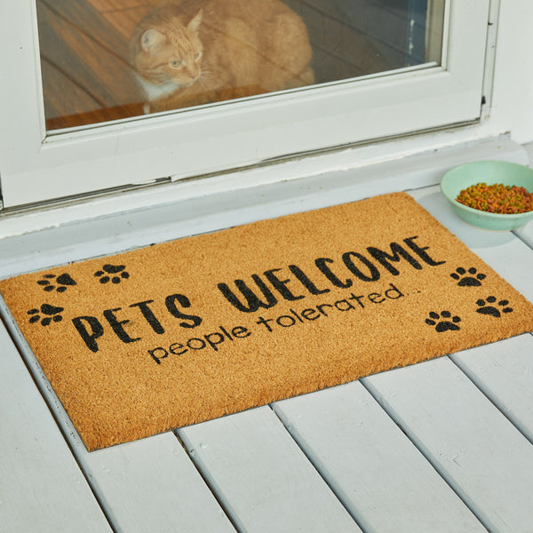 PETS WELCOME (PEOPLE TOLERATED) DOORMAT