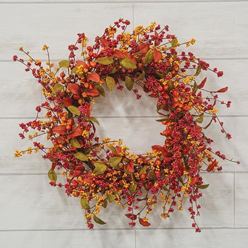 Bountiful Berries & Leaves Wreath, 24"