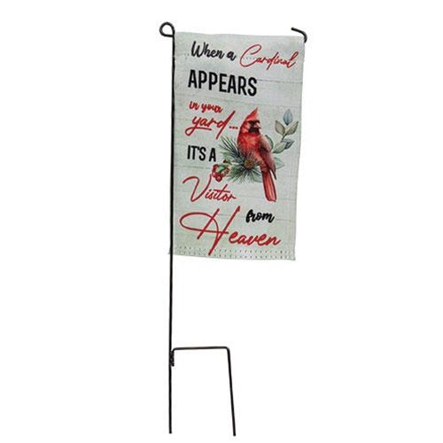 When a Cardinal Appears Mini Garden Flag w/Stake (2 pcs)