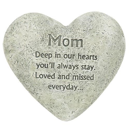 Mom Cement Heart Memorial