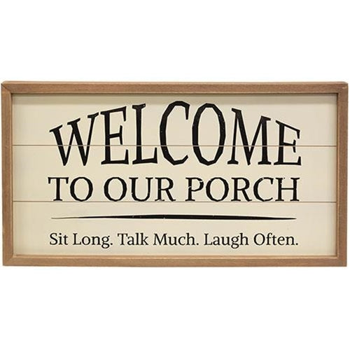 Welcome to Our Porch Framed Shiplap Sign, 2 Assorted