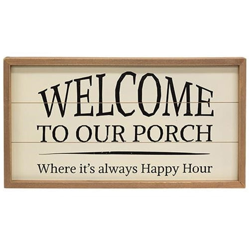 Welcome to Our Porch Framed Shiplap Sign, 2 Assorted