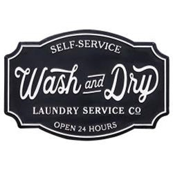 Self Service Wash And Dry Laundry Farmhouse Metal Sign