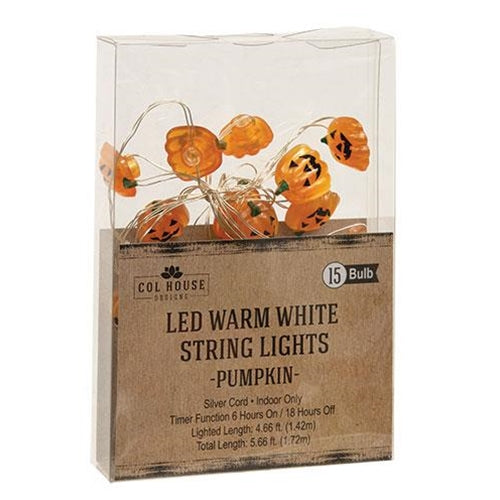 LED Timer Jack O Lantern Lights, 15ct