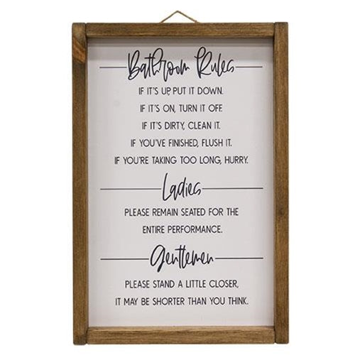 Bathroom Rules Framed Sign