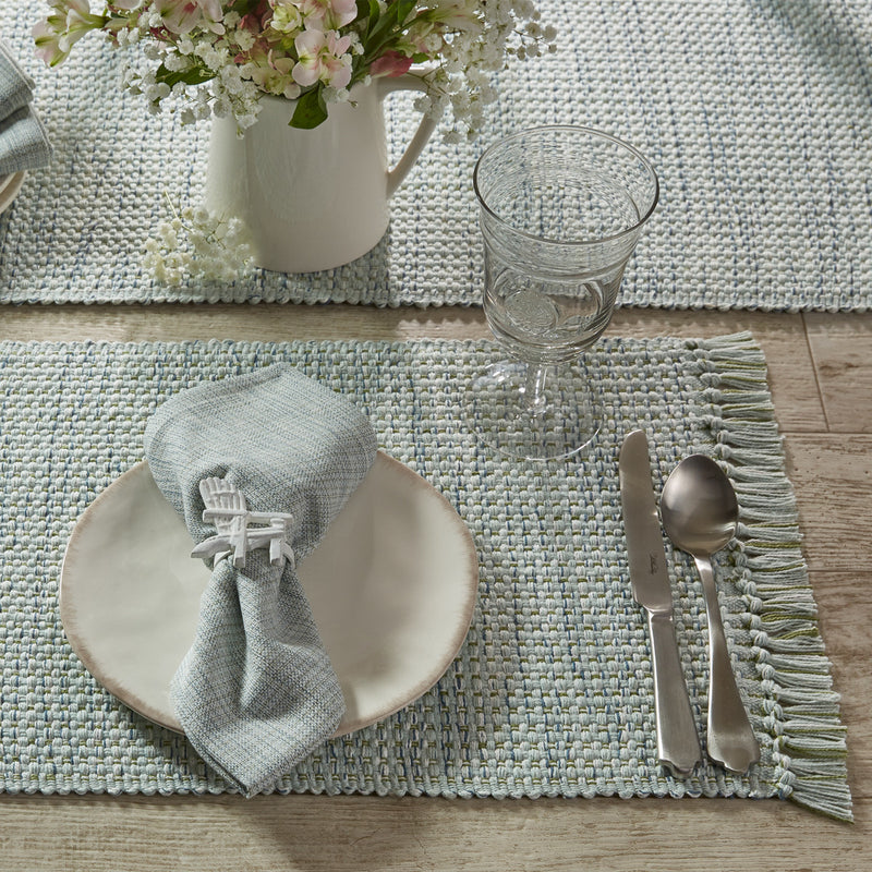 BASKETWEAVE PLACEMAT - BARELY BLUE