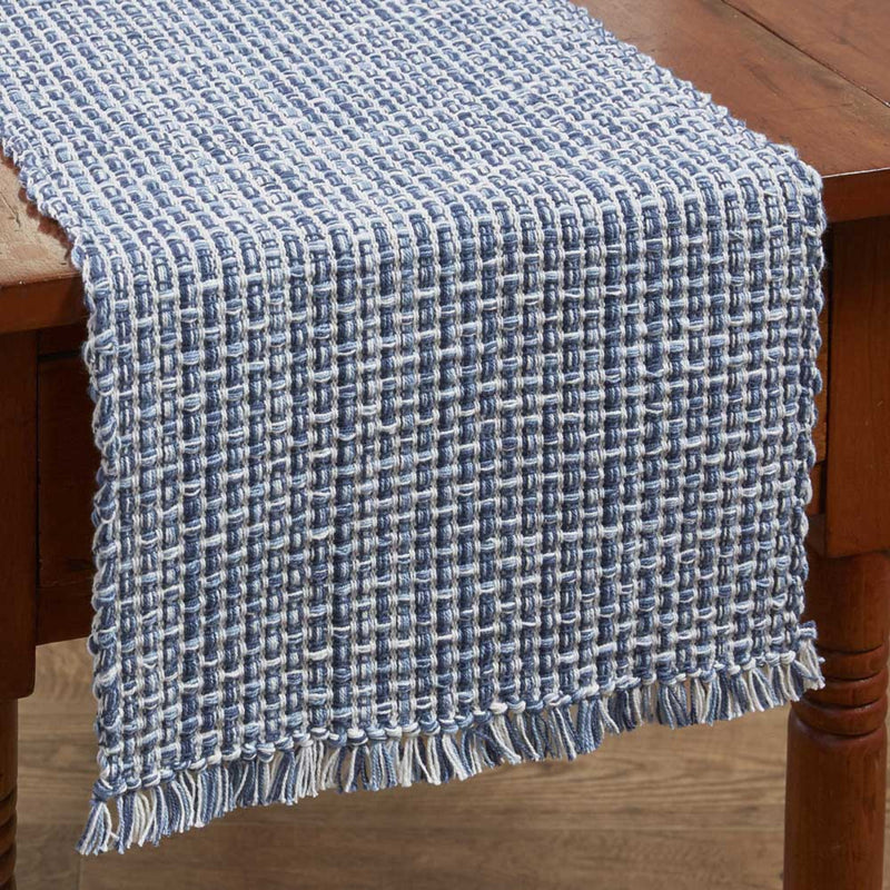 TWEED TABLE RUNNER - 36"L - DENIM