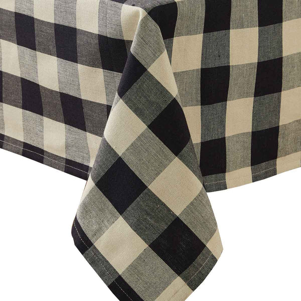 WICKLOW CHECK TABLECLOTH - BLACK & CREAM