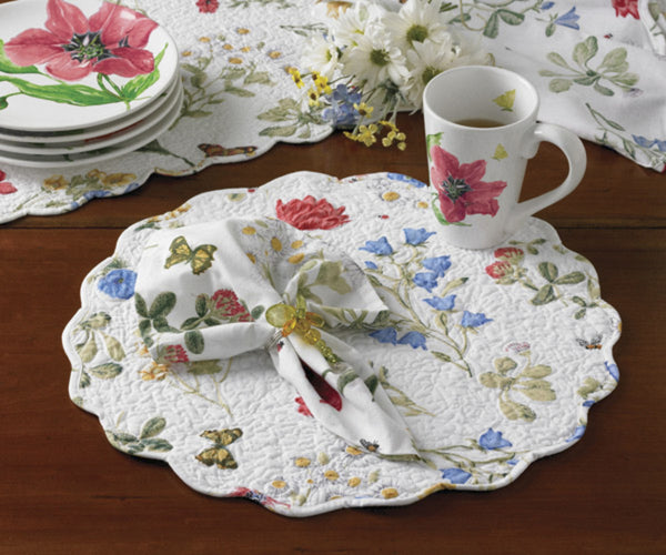 WILDFLOWER SCALLOPED ROUND PLACEMAT