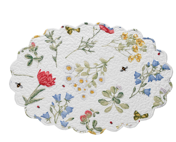 WILDFLOWER SCALLOPED PLACEMAT - OVAL