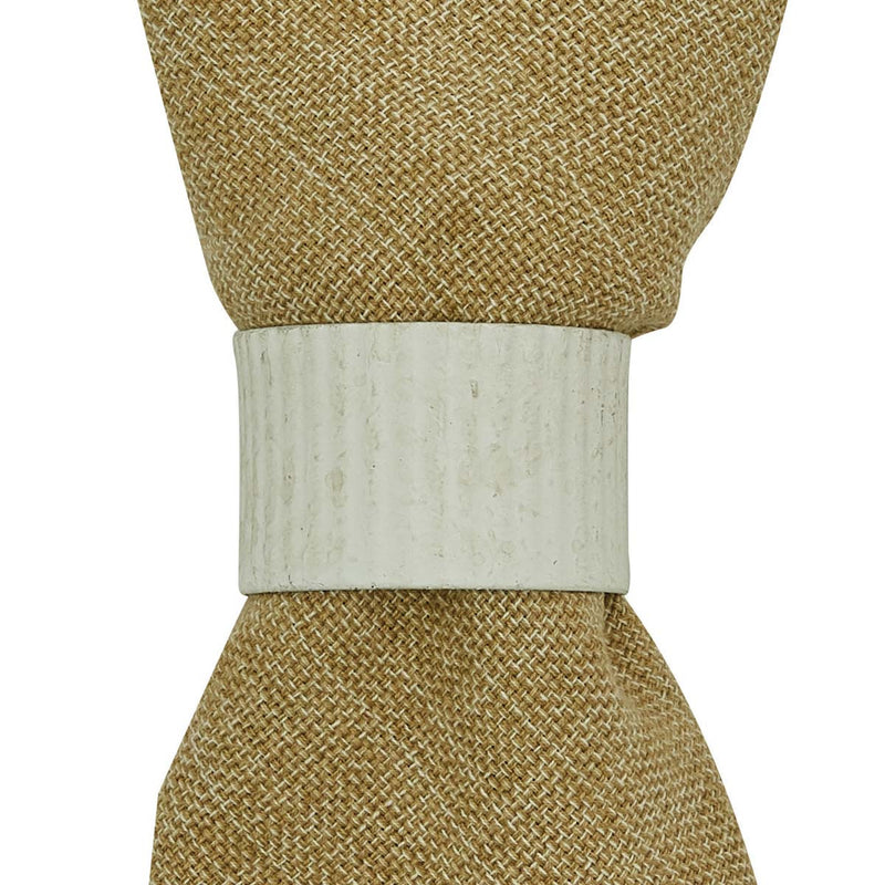 CRIMPED NAPKIN RING - CREAM