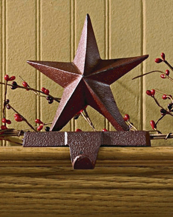 STAR STOCKING HANGER - RED FINISH