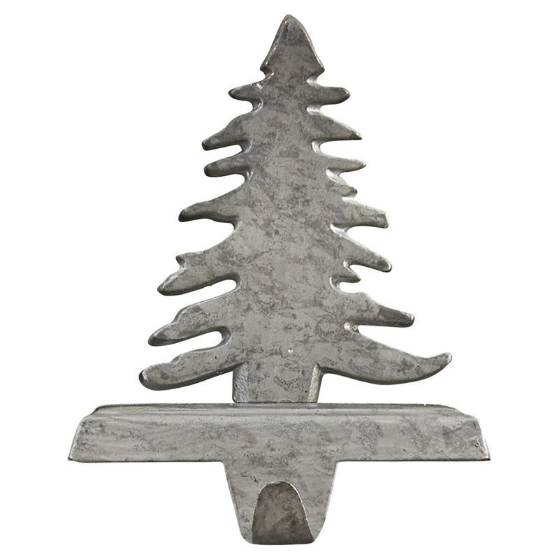 CHRISTMAS TREE STOCKING HANGER - GALVANIZED