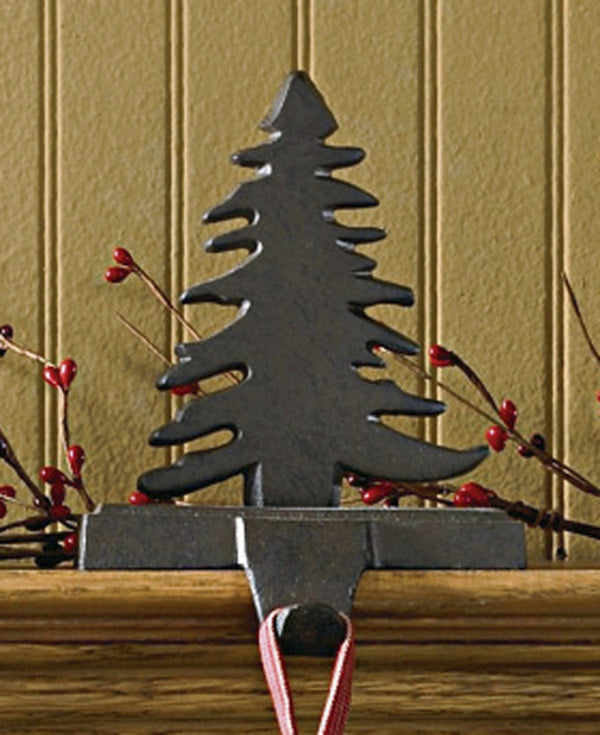 FIR TREE STOCKING HANGER - IRON FINISH