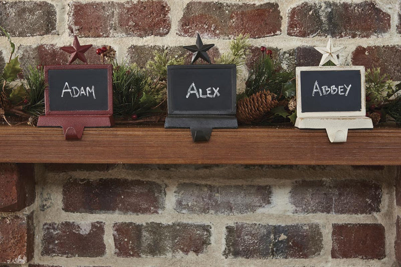 CHALKBOARD STOCKING HANGER - RED