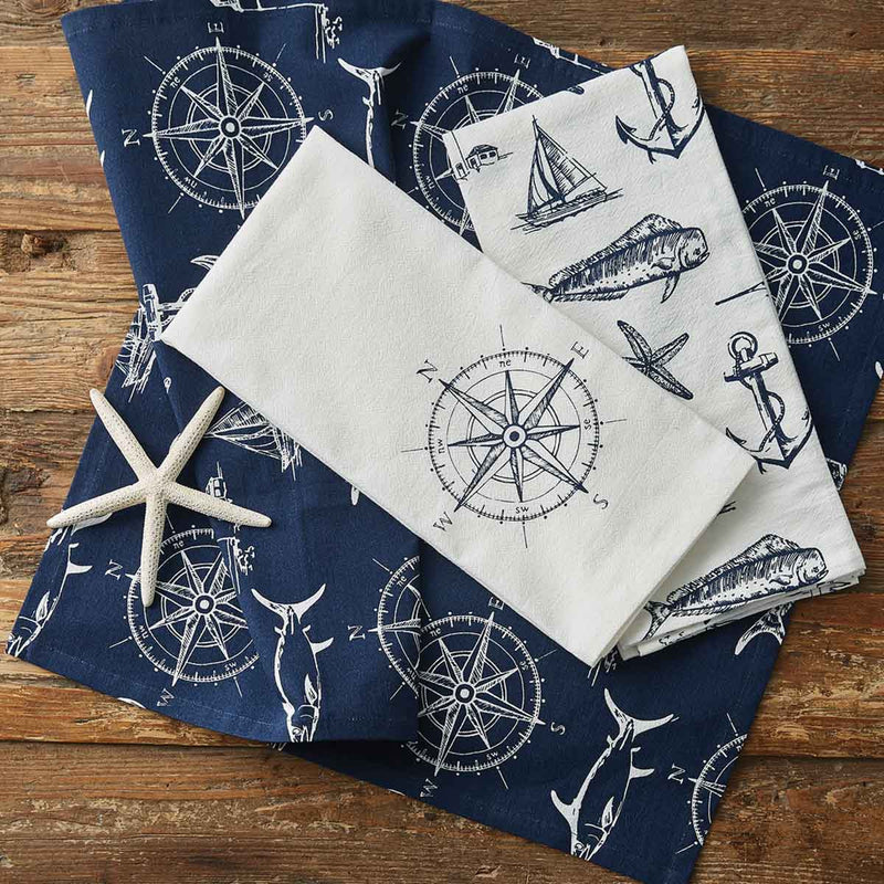 CAPTAIN'S QUARTERS COMPASS DISHTOWEL