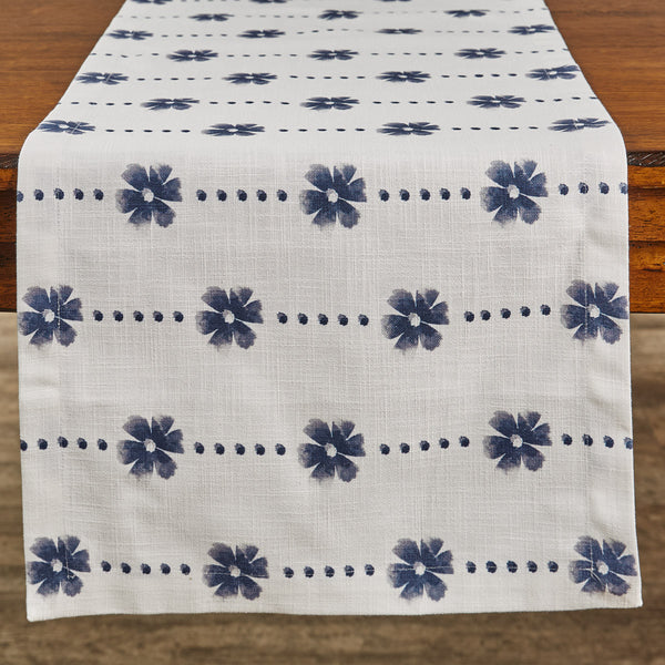 BLUE DAISY TABLE RUNNER 72" L