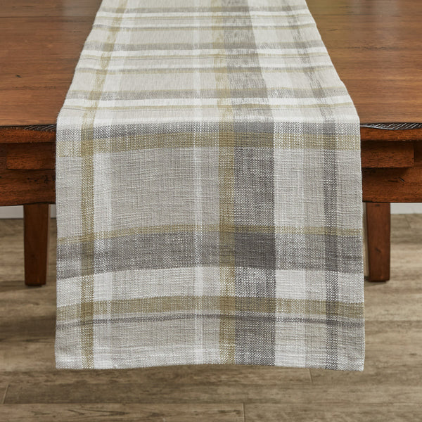 BENNET PLAID TABLE RUNNER 72" L