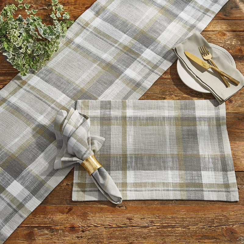 BENNET PLAID TABLE RUNNER 72" L