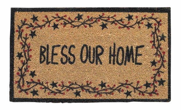 STAR VINE DOORMAT BLESS OUR HOME