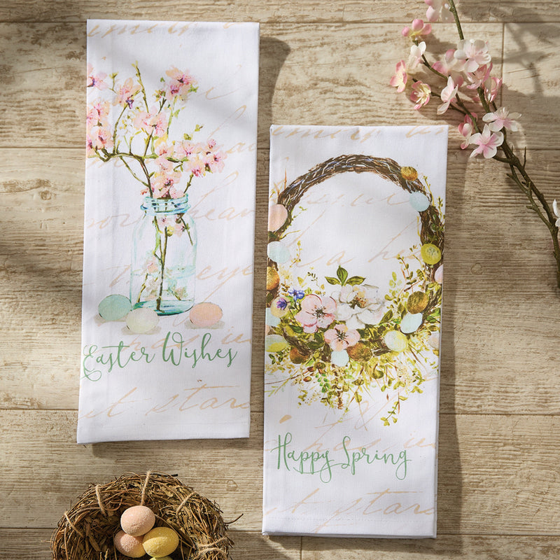 SPRING IN BLOOM EASTER WISHES DISHTOWEL