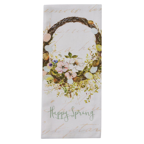 SPRING IN BLOOM HAPPY SPRING DISHTOWEL