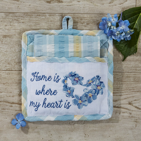 FORGET ME NOT POCKET POTHOLDER SET