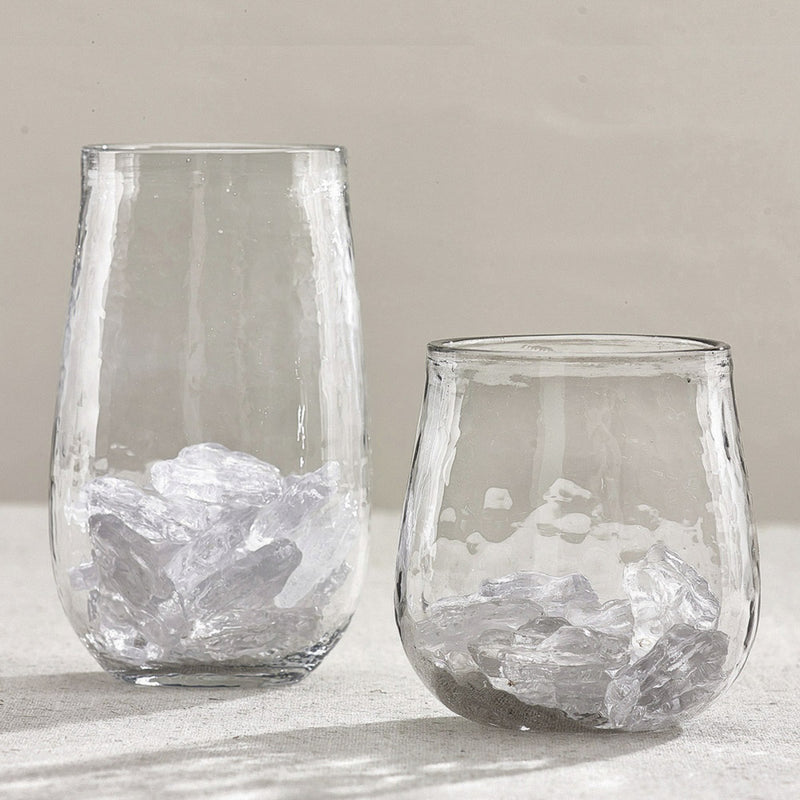 TEXTURED SHORT BEVERAGE GLASS