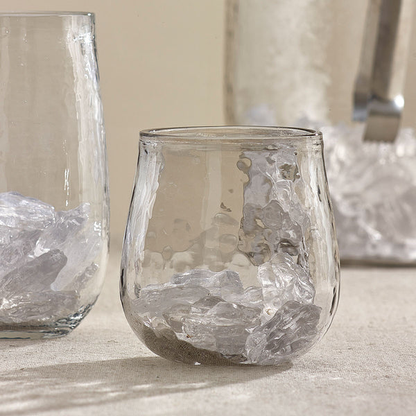 TEXTURED SHORT BEVERAGE GLASS