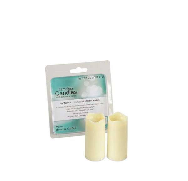 LED MINI PILLAR CANDLE W/TIMER (SET OF 12) 