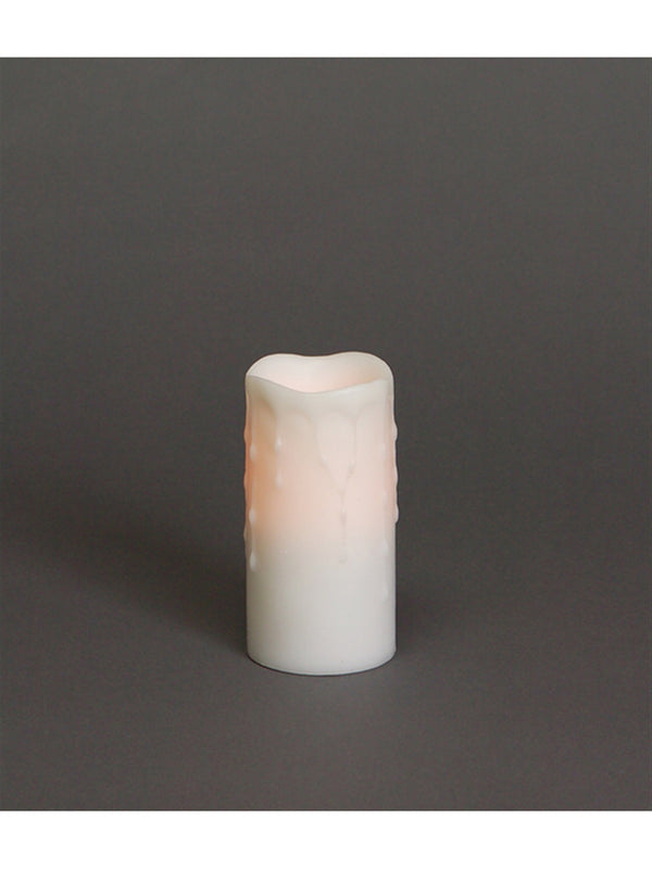 LED WAX DRIPPING PILLAR CANDLE (SET OF 4) 3"D X 6"H WAX/PLASTIC