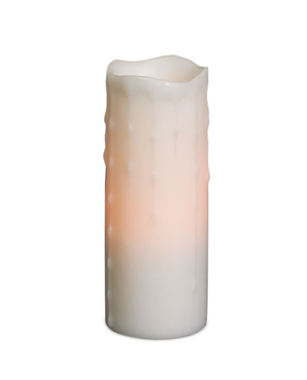 LED WAX DRIPPING PILLAR CANDLE (SET OF 3) 3"D X 8"H WAX/PLASTIC