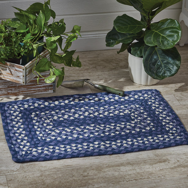 BLUESTONE BRAIDED RECTANGULAR RUG 20" X 30"