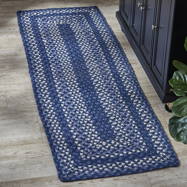 BLUESTONE BRAIDED RECTANGULAR RUG RUNNER 24" X 72"