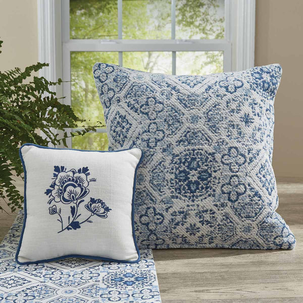 DELFT FLOWER 10" EMBROIDERED PILLOW