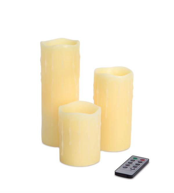 LED Remote Dripping Candles Set of 3