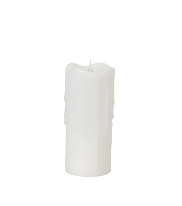 SIMPLUX WHITE LED DRIPPING CANDLE W/MOVING FLAME (SET OF 2)3"D X 7"H W/REMOTE