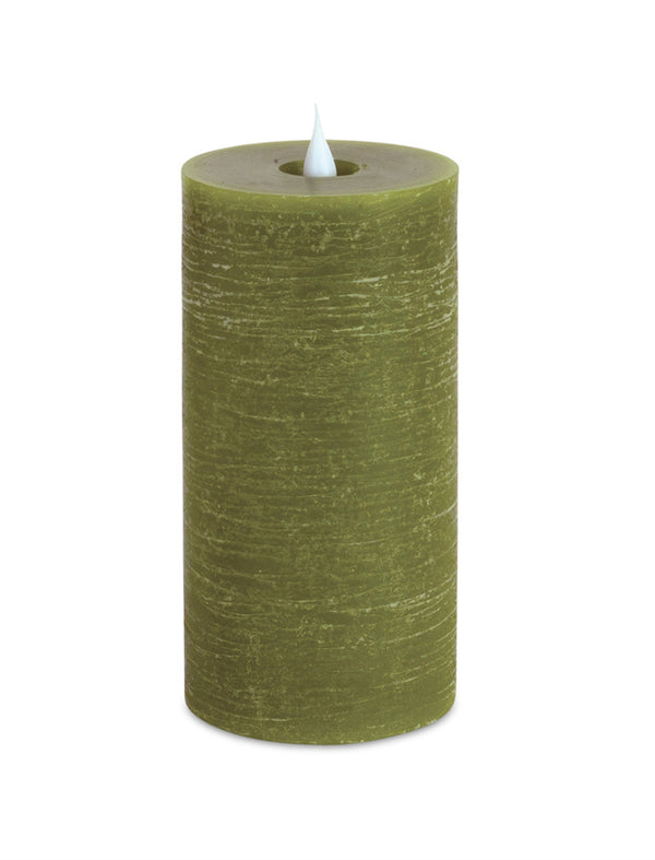 SIMPLUX GREEN LED DESIGNER CANDLE W/REMOTE 3.5"D X 7"H WAX/PLASTIC