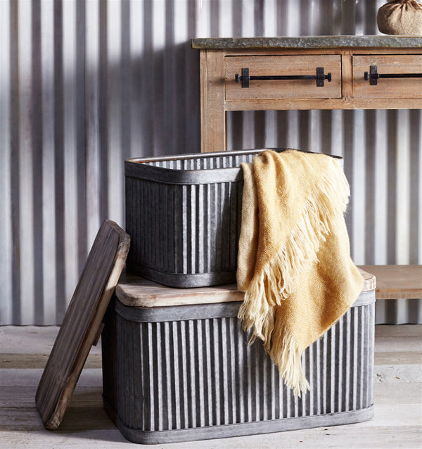 Tub Container with Wood Top