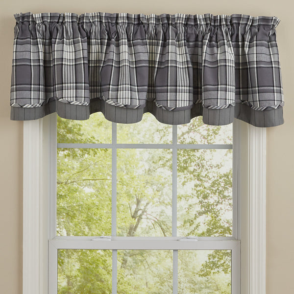 GREY AREA LINED LAYERED VALANCE - 16"L