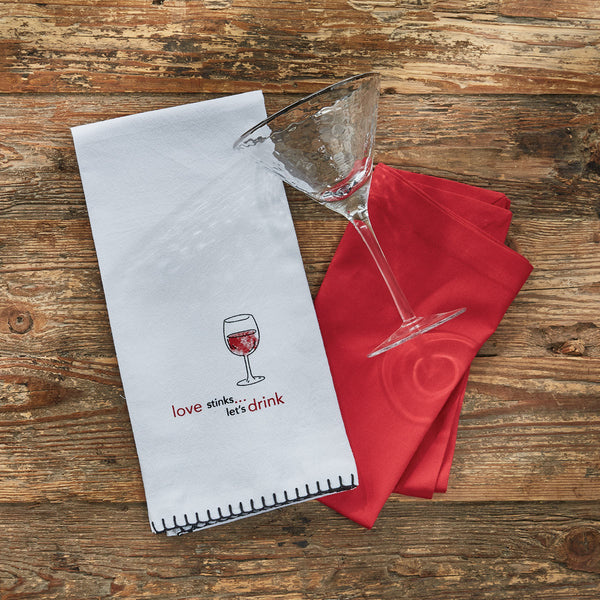 LOVE STINKS SENTIMENT DISHTOWEL